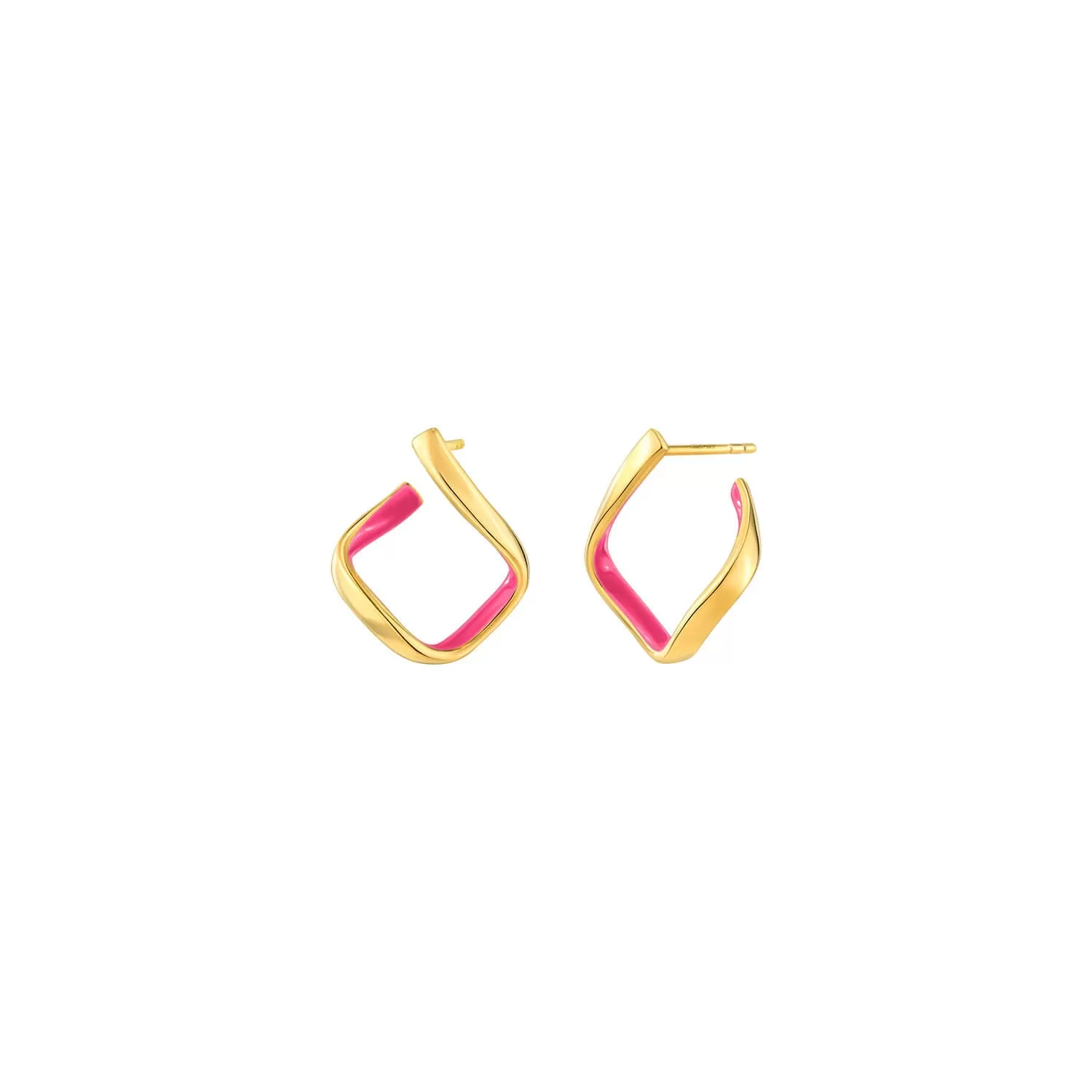 Square Enamel Huggie Hoop Earrings