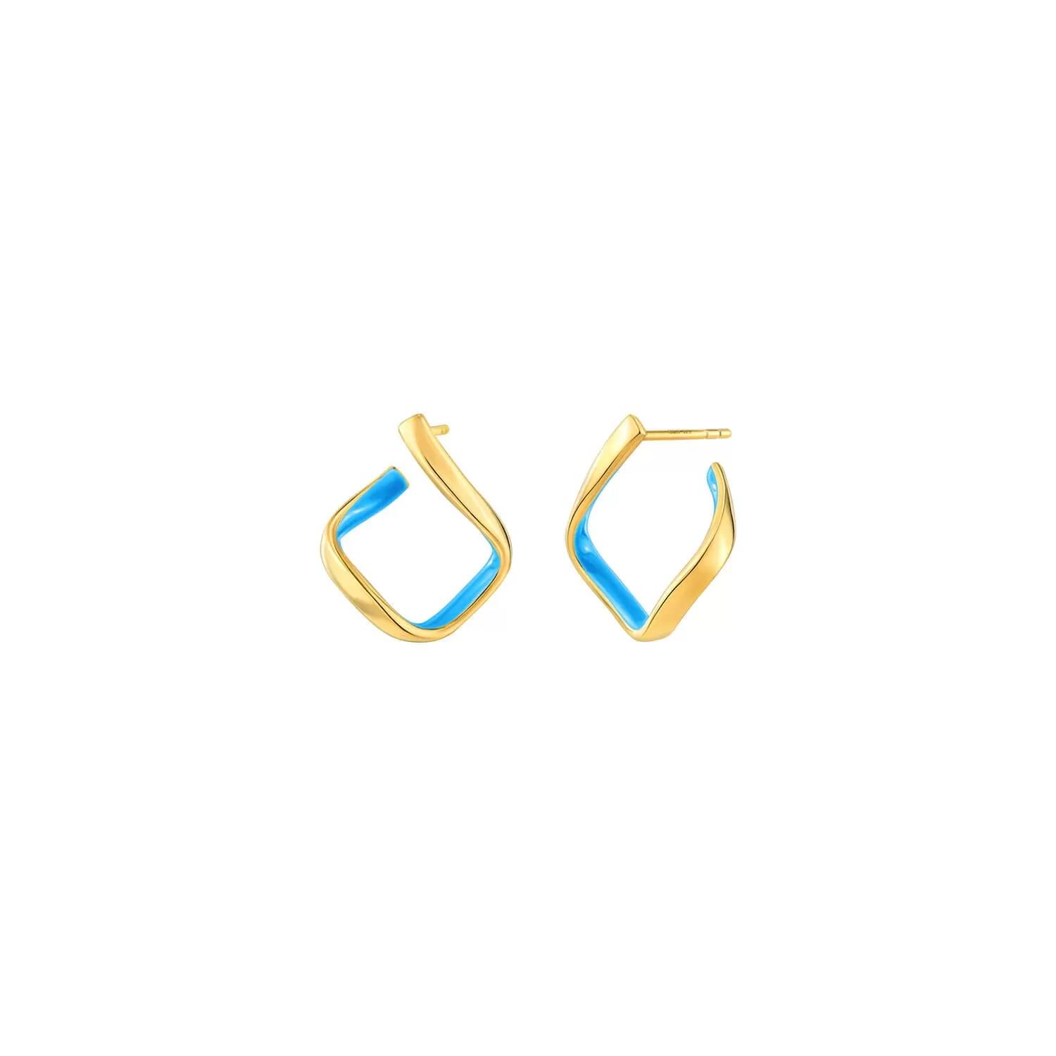 Square Enamel Huggie Hoop Earrings