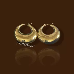 Stainless Steel Gold Color Shine Pair RIRI Earrings Jewelry