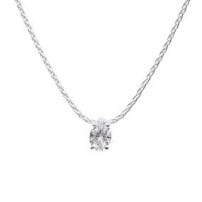 STERLING SILVER OVAL MOISSANITE SOLITAIRE PENDANT 0.78CT