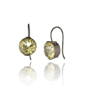 Sterling Silver Statement Earrings with Lemon Quartz