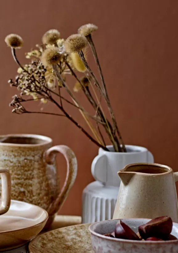 Stoneware Pleated Vase