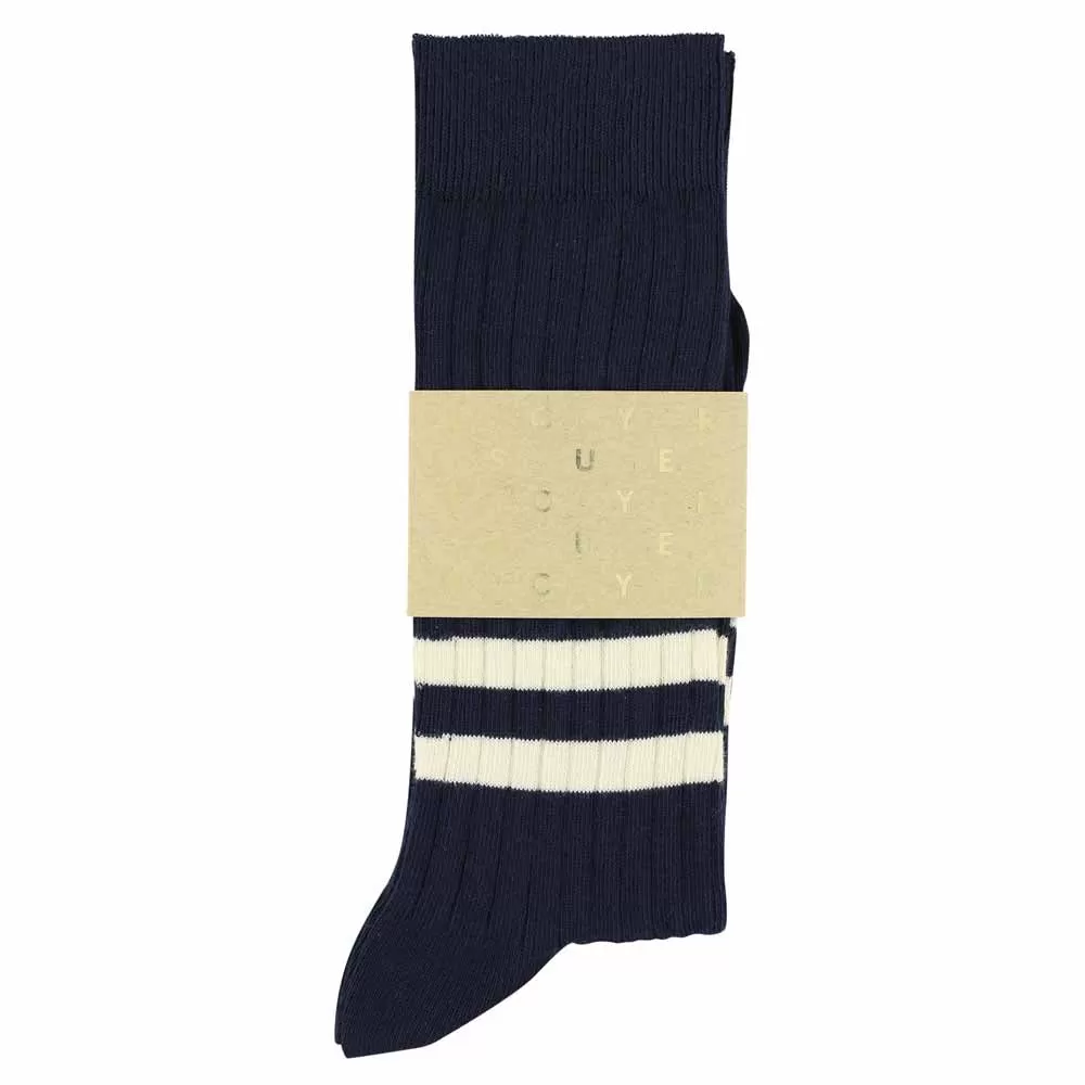 Stripes socks - Blue / Ecru