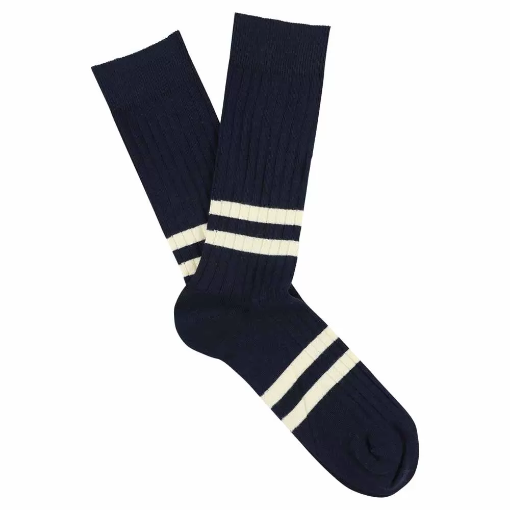 Stripes socks - Blue / Ecru