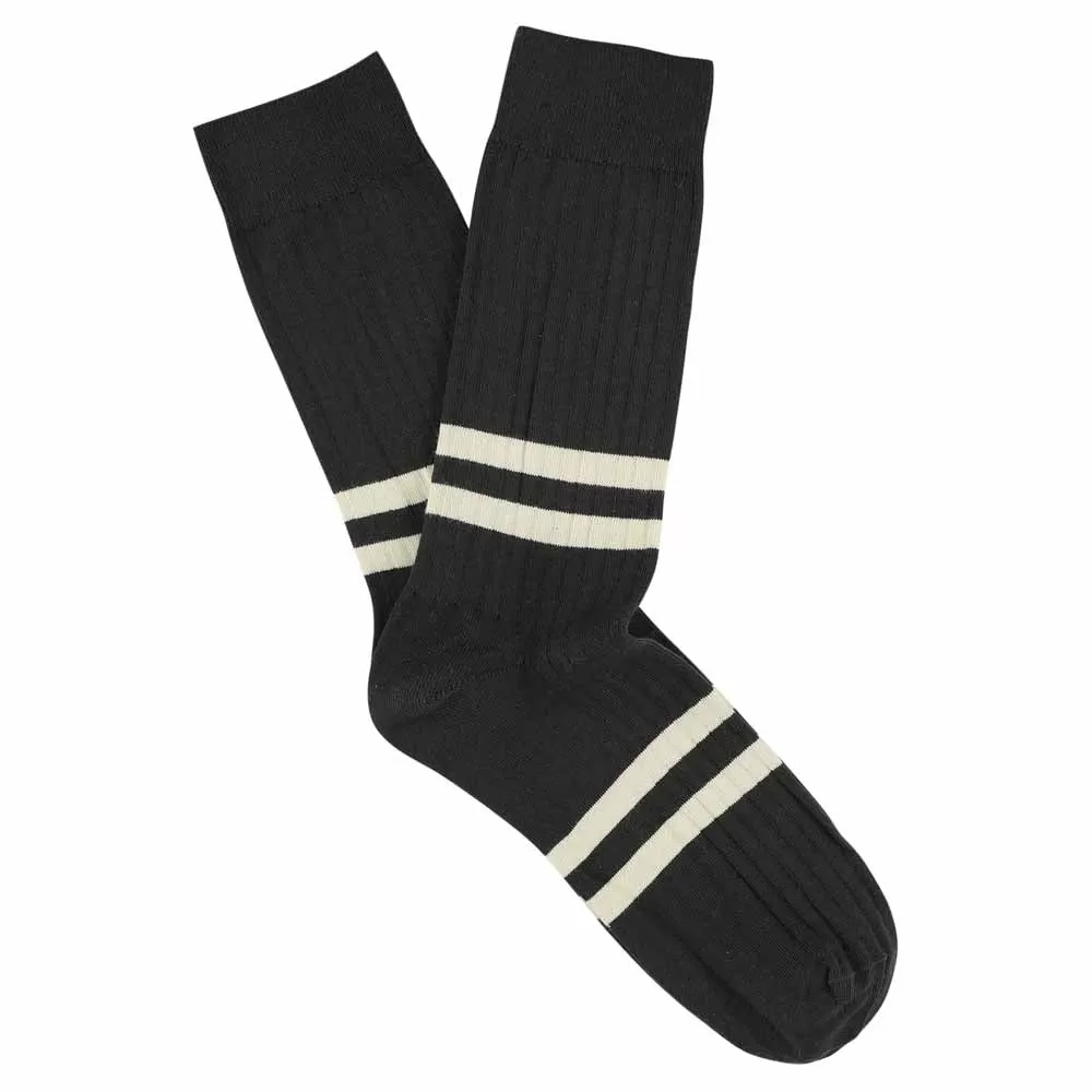 Stripes socks - Off Black / Ecru