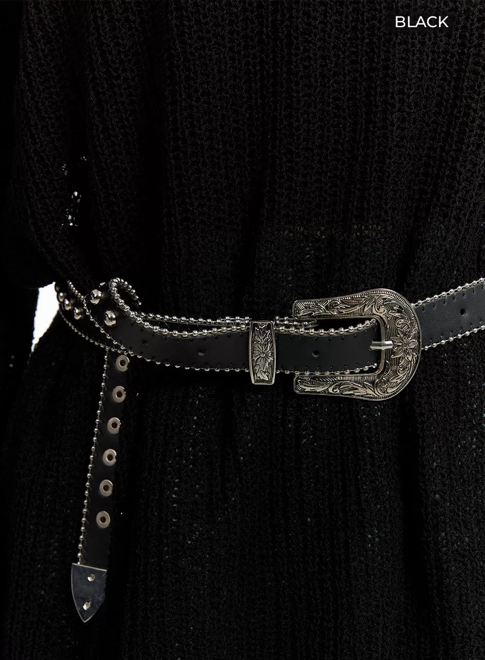 Studded Faux Leather Belt CM426