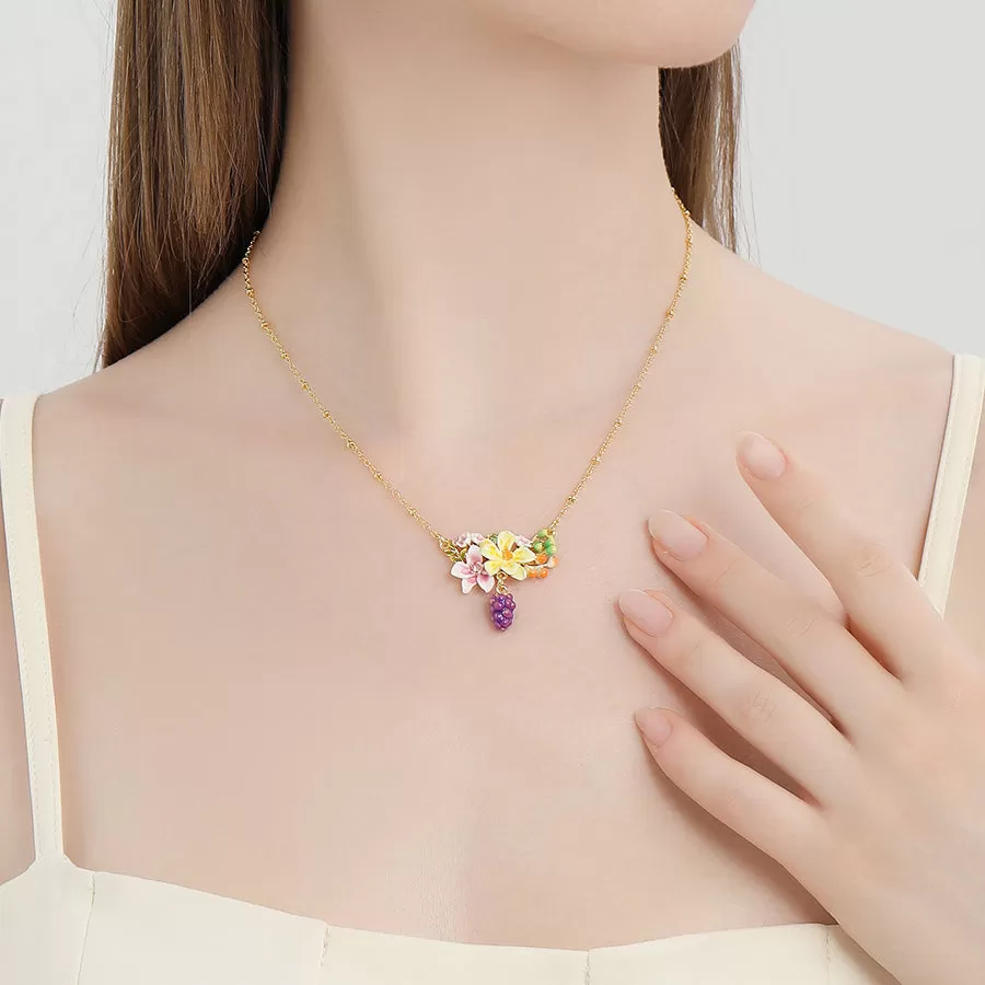 Sweet Grape Flower Necklace