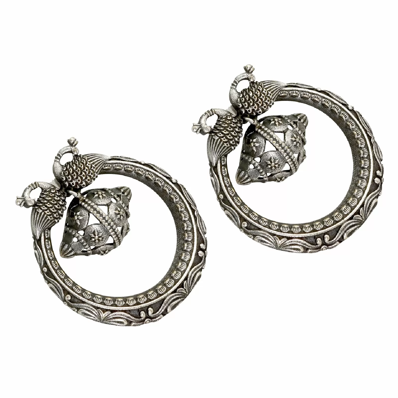 Teejh Darshi Silver Oxidised Earrings