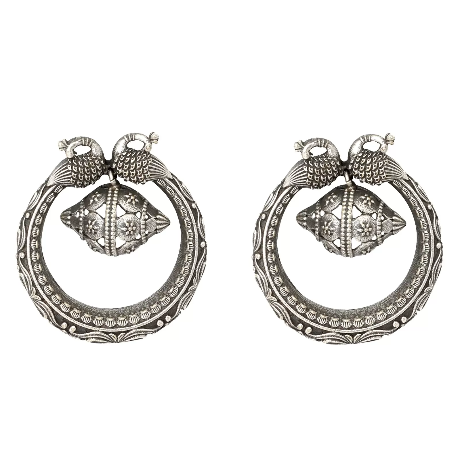 Teejh Darshi Silver Oxidised Earrings