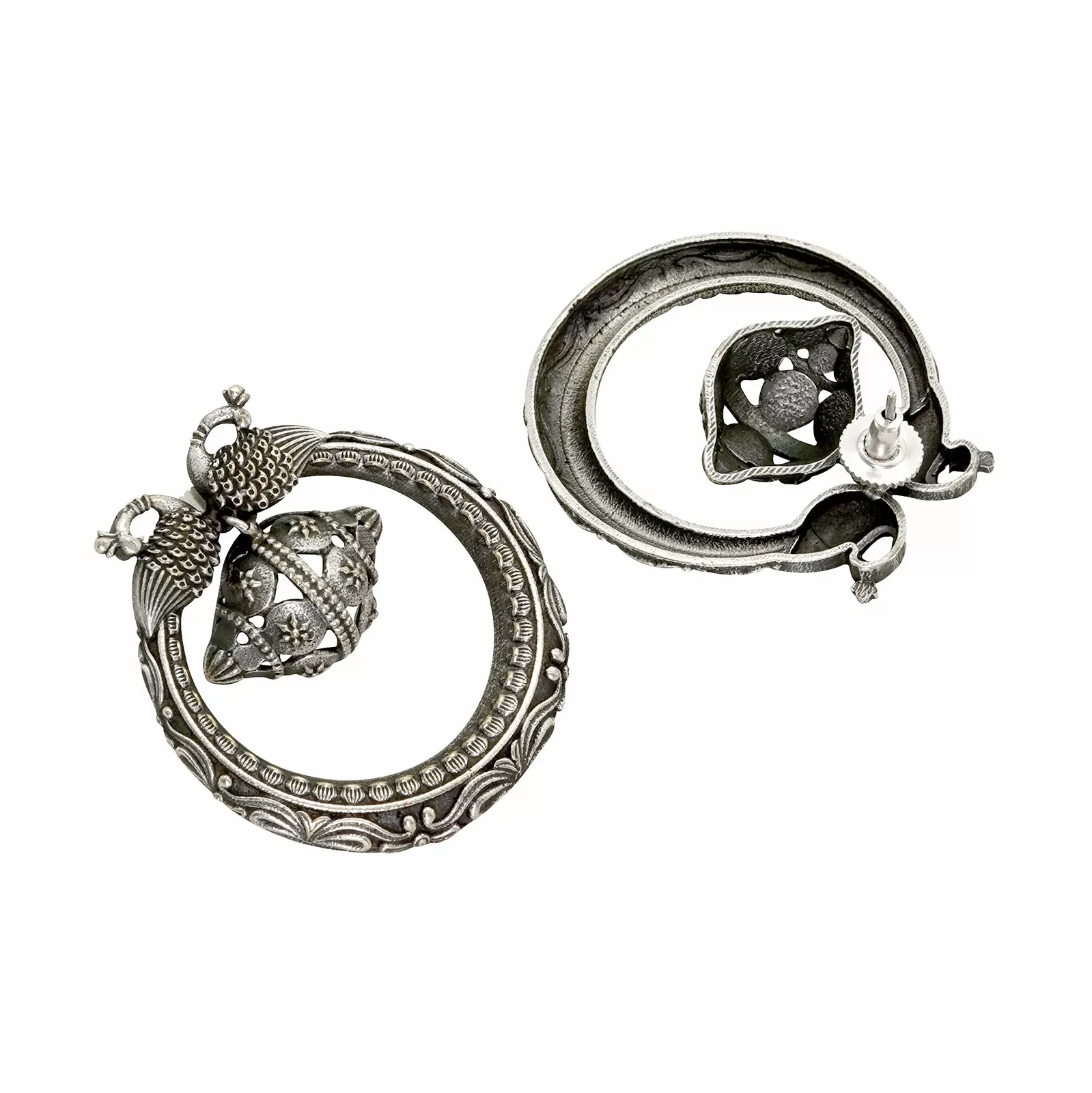 Teejh Darshi Silver Oxidised Earrings