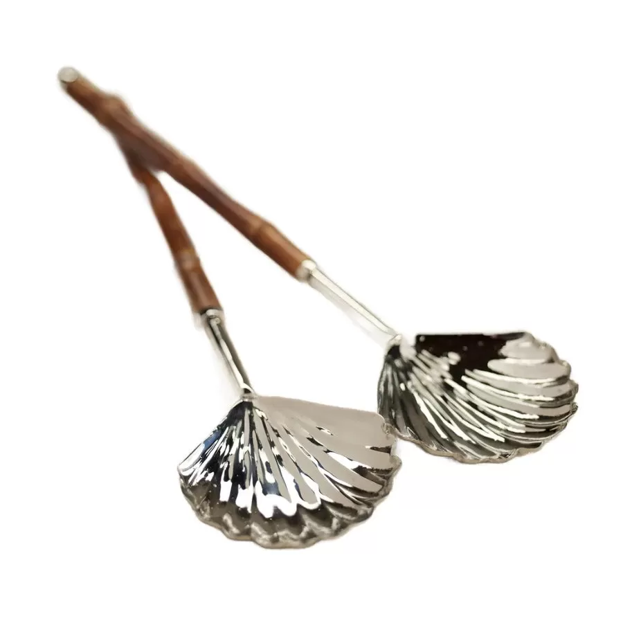 The Colony Bamboo and Nickel Server Set