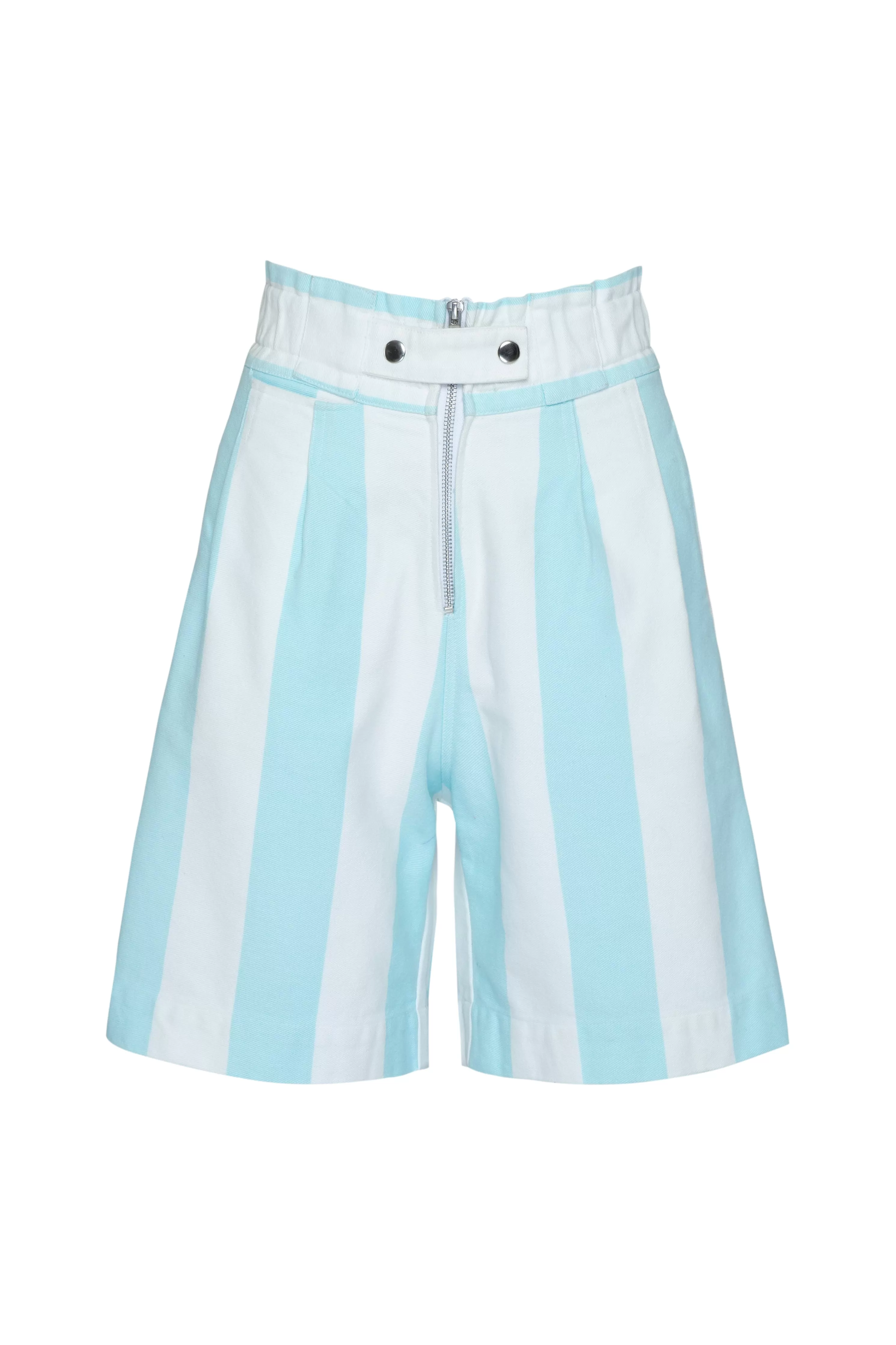 THE OASIS ELASTIC CULOTTES - AQUA STRIPE