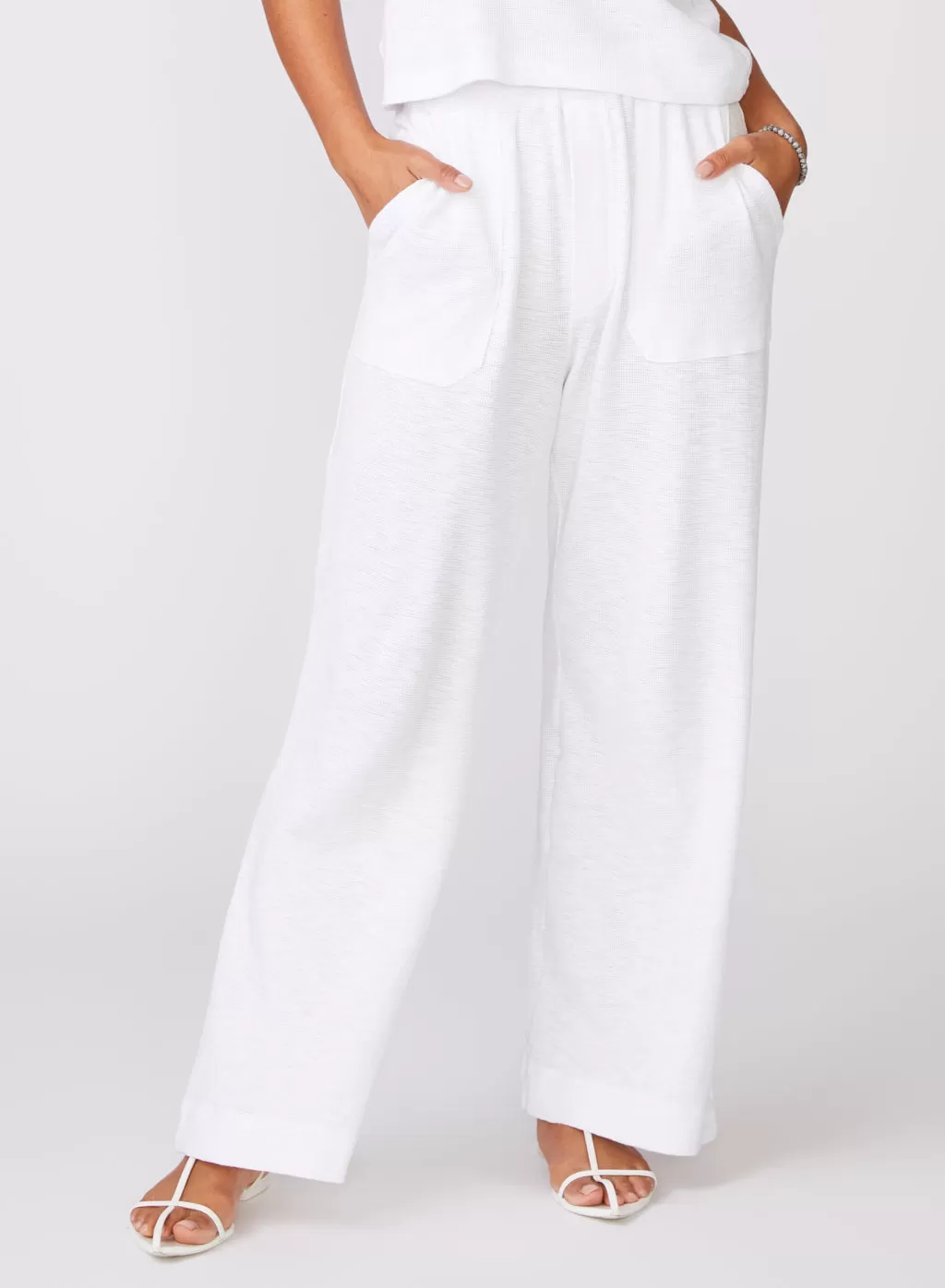 Thermal Slub Carpenter Pant in White