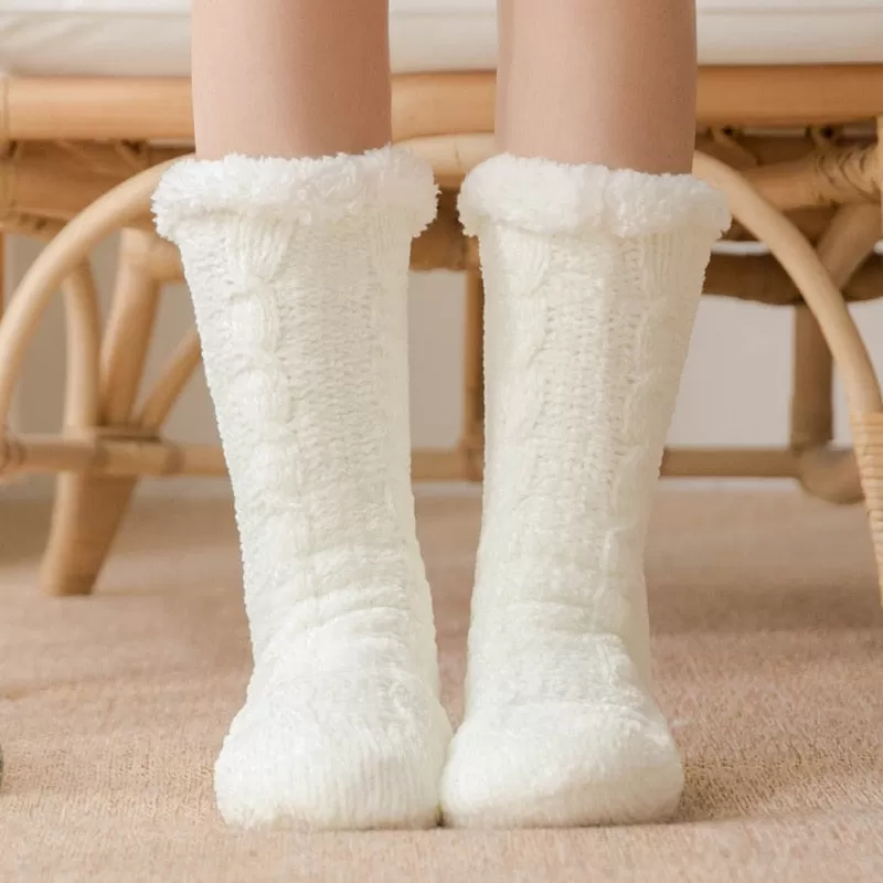 Thickened Winter Woven Thermal Cashmere Socks Floor Socks Women's Carpet Slippers