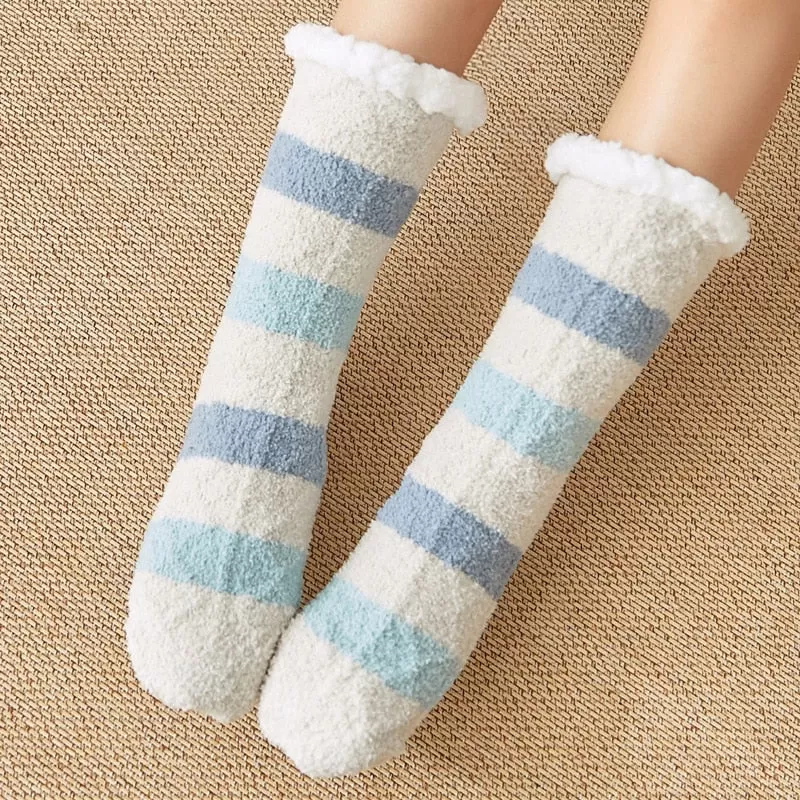 Thickened Winter Woven Thermal Cashmere Socks Floor Socks Women's Carpet Slippers