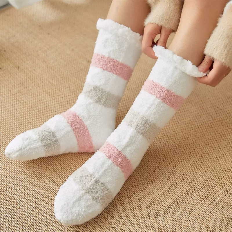 Thickened Winter Woven Thermal Cashmere Socks Floor Socks Women's Carpet Slippers