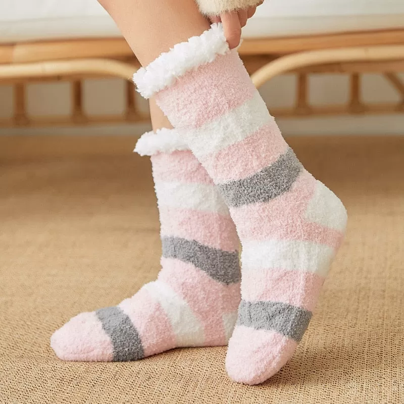 Thickened Winter Woven Thermal Cashmere Socks Floor Socks Women's Carpet Slippers