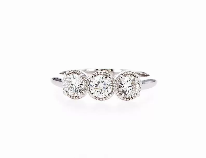 Tina Three Stone Diamond Ring (0.73Ctw)