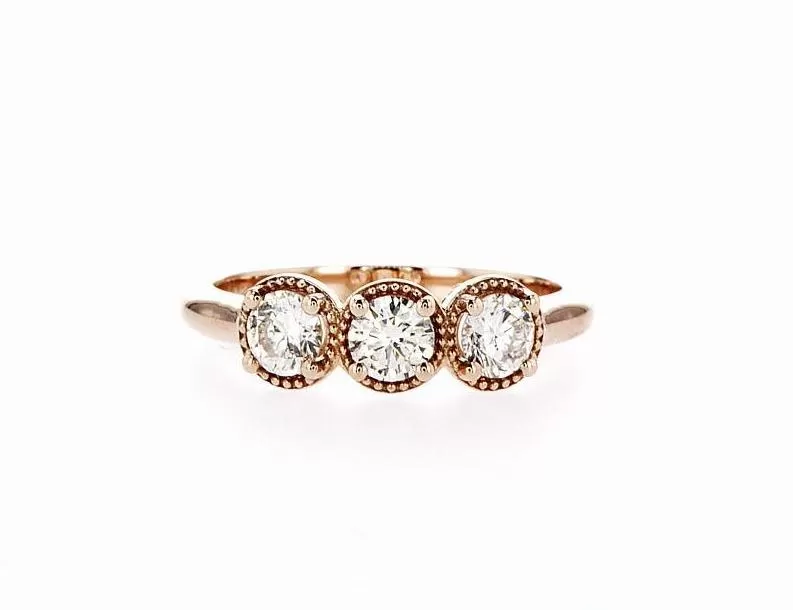 Tina Three Stone Diamond Ring (0.73Ctw)