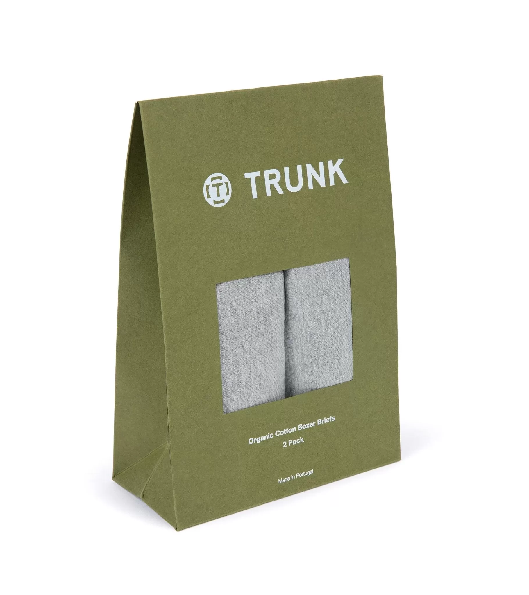 Trunk 2 Pack Organic Cotton Boxer Briefs: Grey Marl