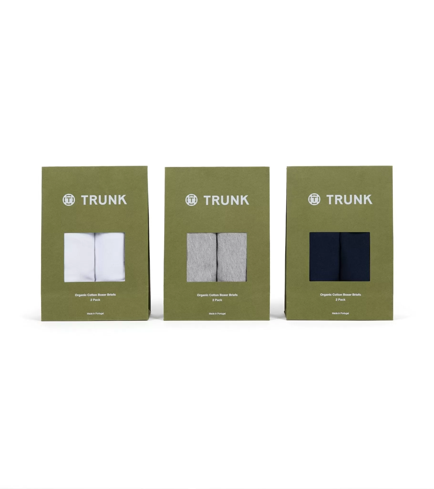 Trunk 2 Pack Organic Cotton Boxer Briefs: White