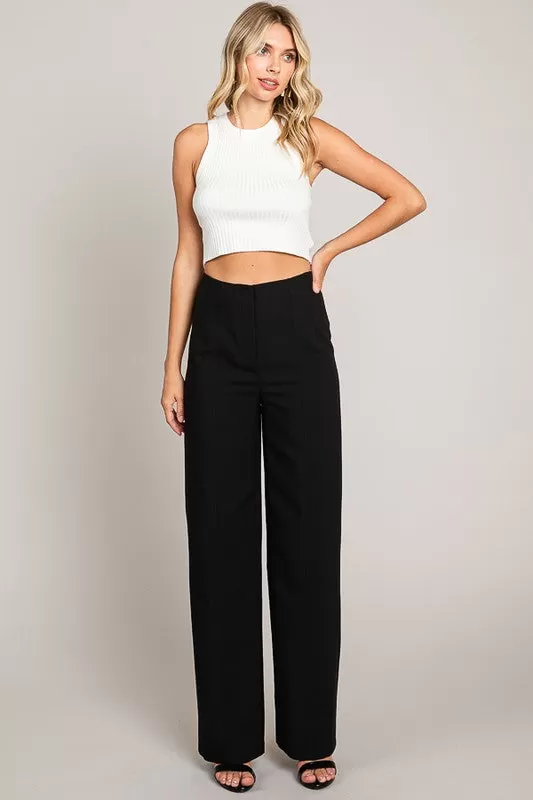 Twill Wide Leg Trousers