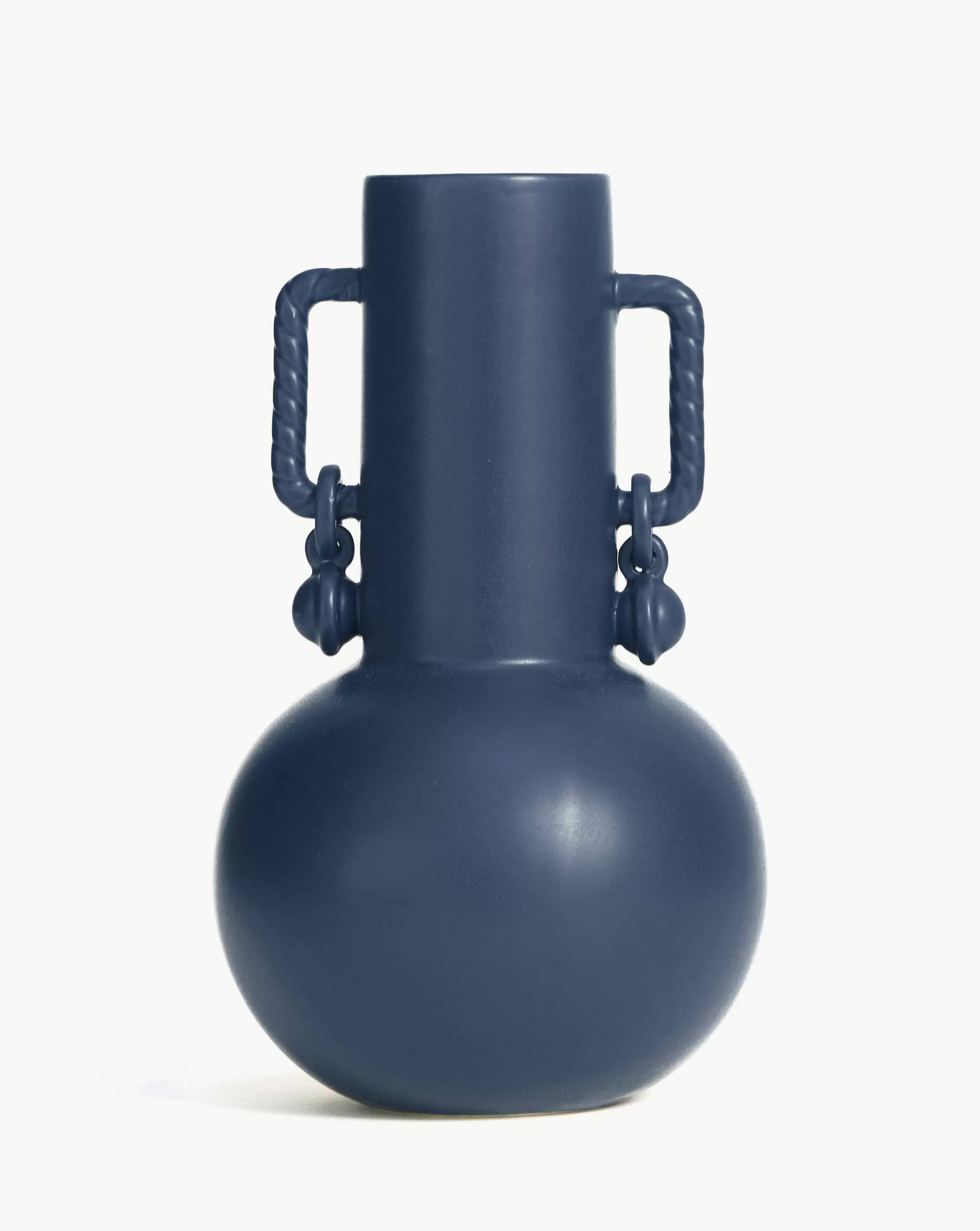 Twisted Sphere Ceramic Vase | Ceramic/Deep Blue