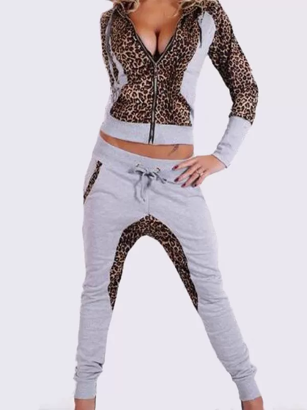 Two-piece Leopard Sweatsuit