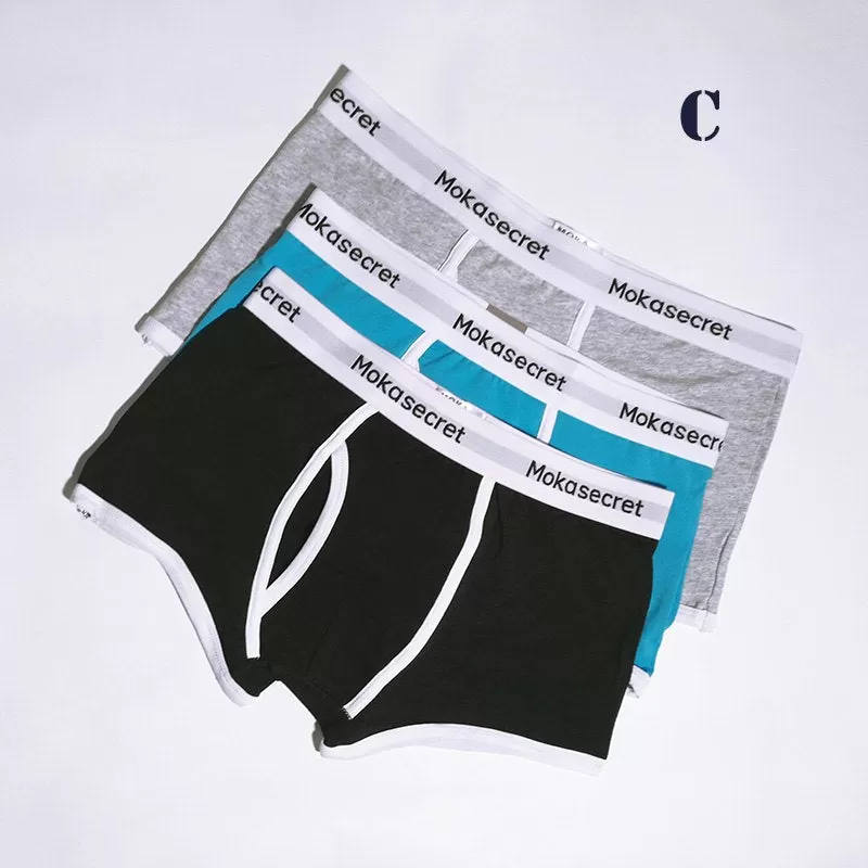 Underwear Men Cotton Boxer 3pcs/lot pouch open Boxers Shorts