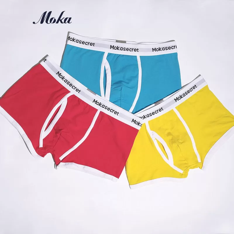 Underwear Men Cotton Boxer 3pcs/lot pouch open Boxers Shorts