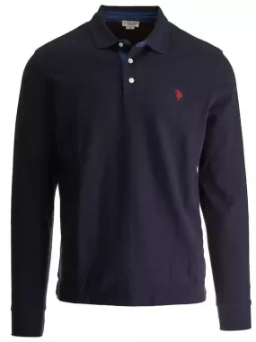 US Polo Assn. Lyle men's long sleeve polo shirt 6323147773 179 blue