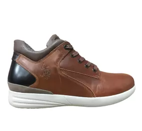 US Polo Assn. men's casual shoe in brown Winter leather YETZI4072W8/L1