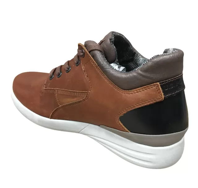 US Polo Assn. men's casual shoe in brown Winter leather YETZI4072W8/L1