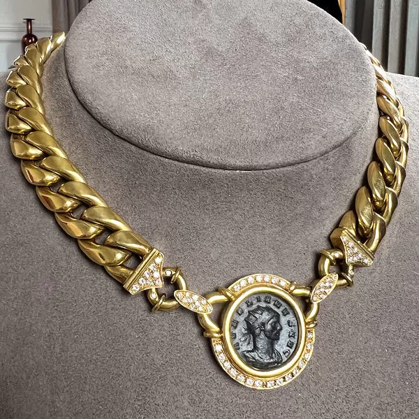 Vintage Coin & Diamond Necklace