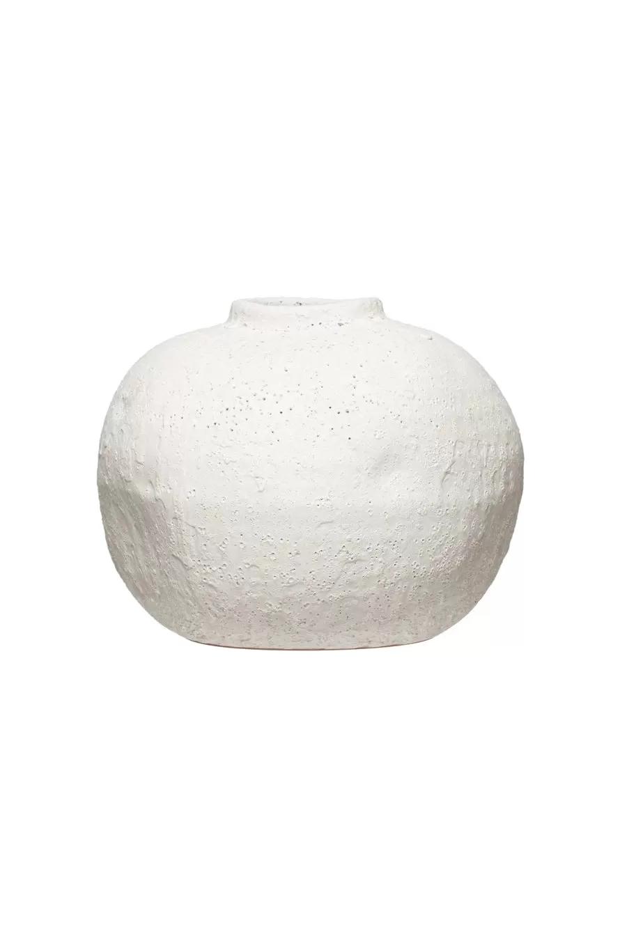 Volcano Finish White Vase