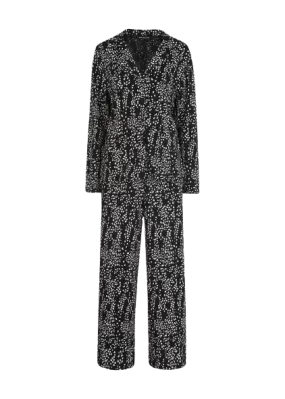 Whistles Black Animal Spot Print Pyjamas UK L