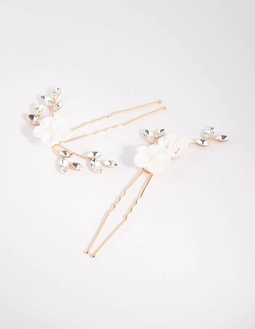 White Flower Hair Pin Pack