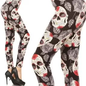 Wicked Soft Leaves of Mind and Skull OS Leggings