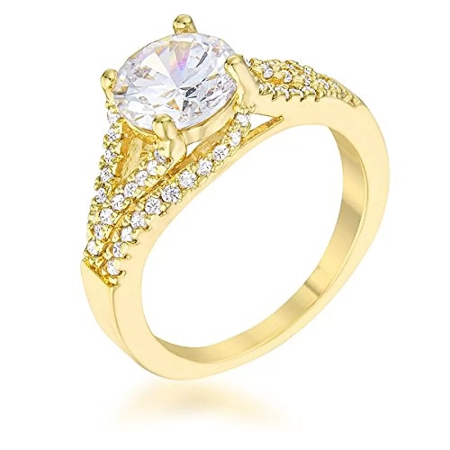 WildKlass 2.3ct CZ 14k Gold Plated Classic Ring