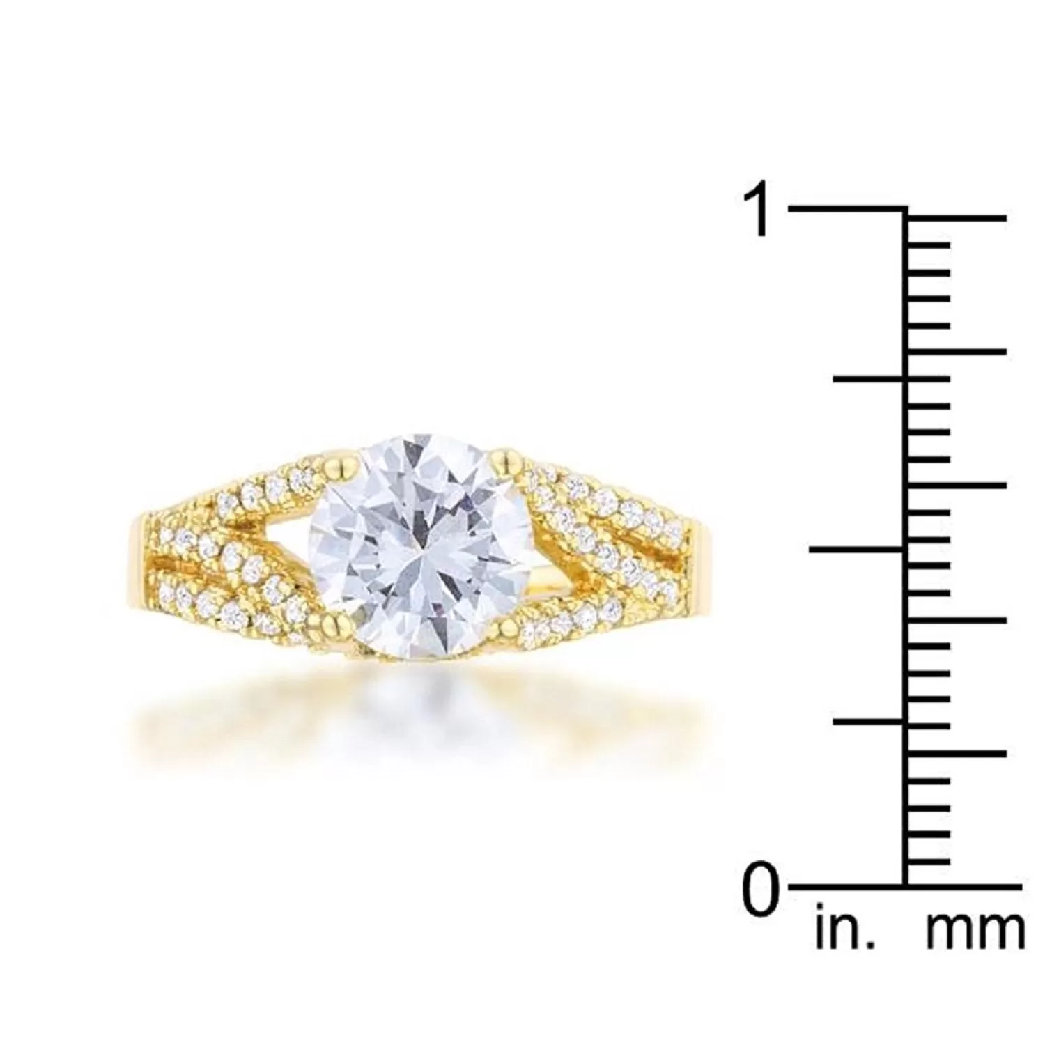 WildKlass 2.3ct CZ 14k Gold Plated Classic Ring