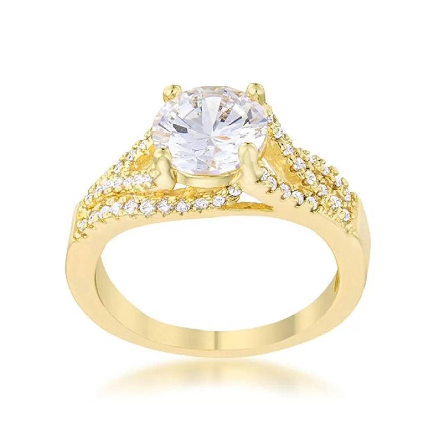 WildKlass 2.3ct CZ 14k Gold Plated Classic Ring