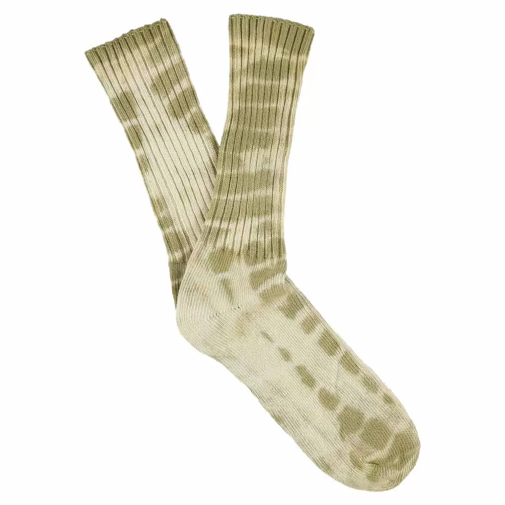 Women Tie Dye Socks - Ecru / Gold