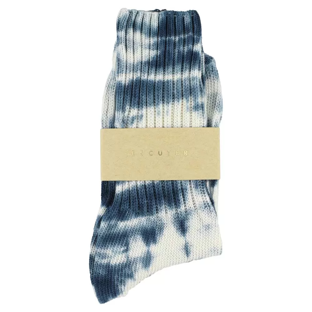 Women Tie Dye Socks - Off White / Graphite