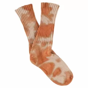 Women Tie Dye Socks - Rust / Pink