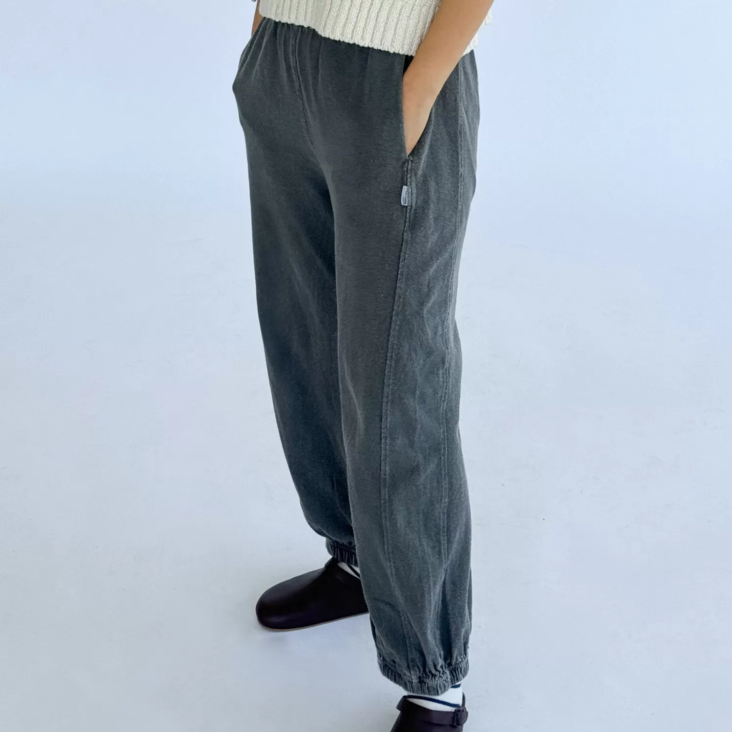 Womens Cotton Balloon Pants - Coal