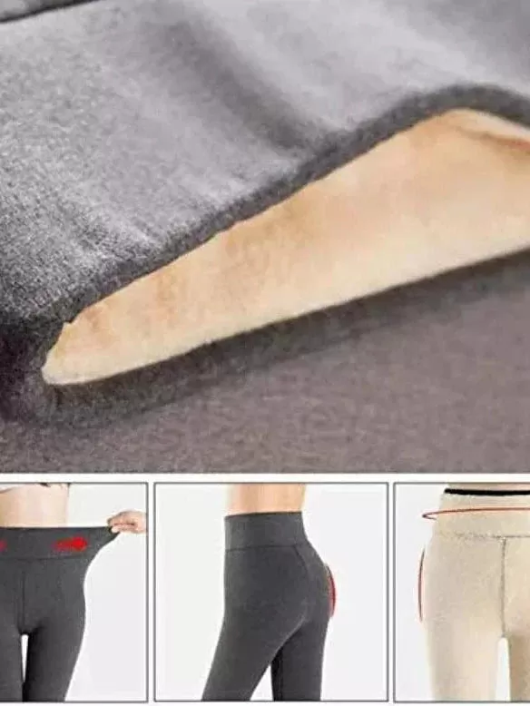 Women's Cozy High Waist Fleece Leggings for Yoga and Casual Wear