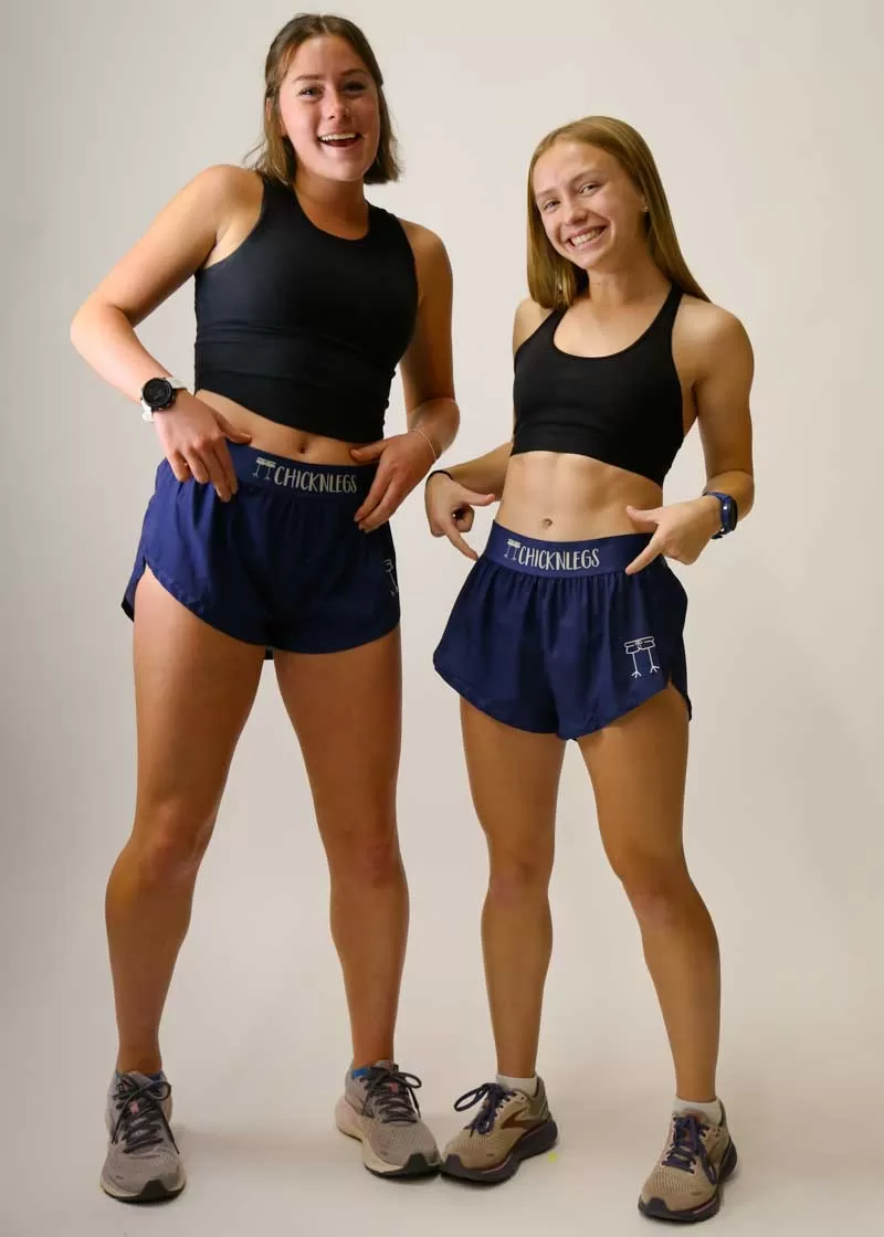 Women's Navy Blue 1.5" Split Shorts