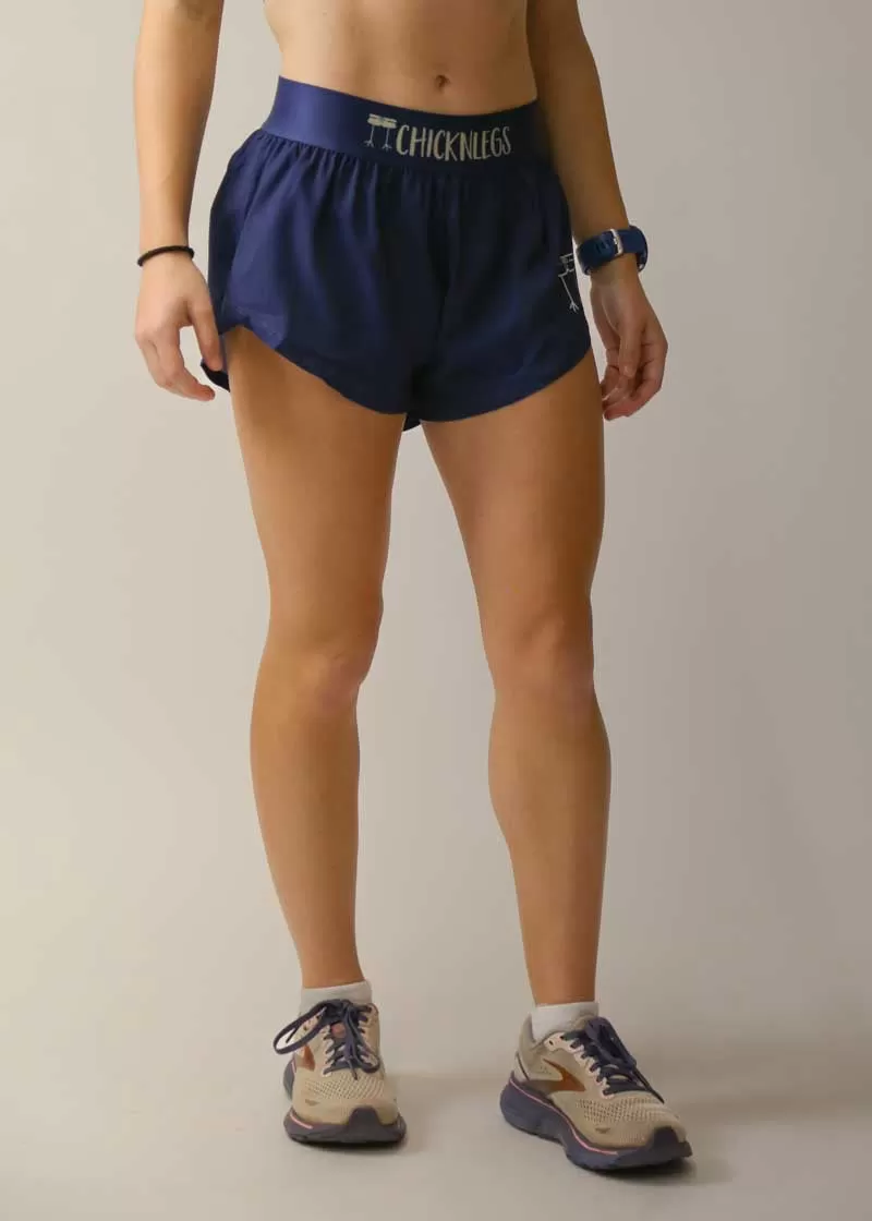 Women's Navy Blue 1.5" Split Shorts