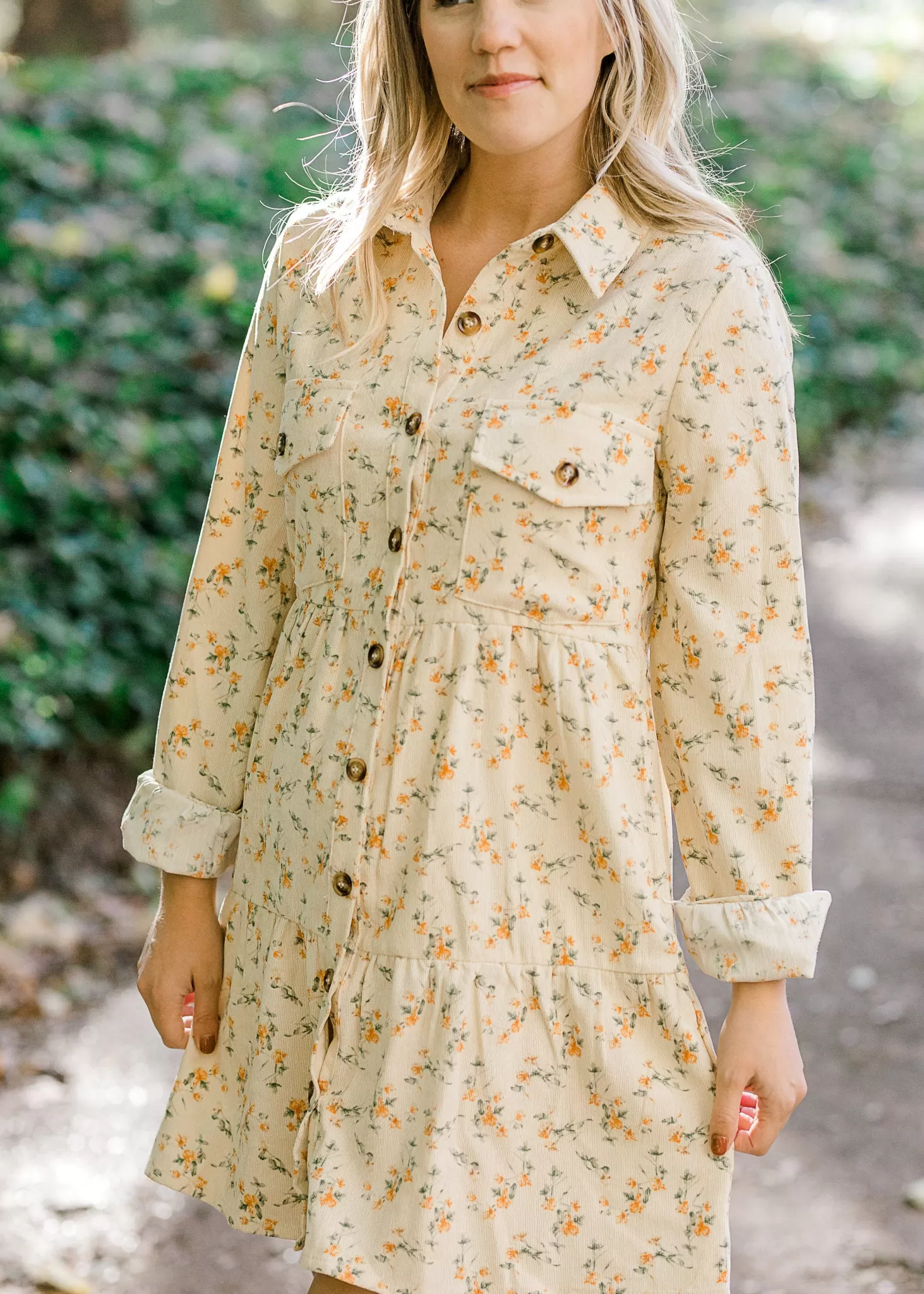 X Floral Harvest Corduroy Dress