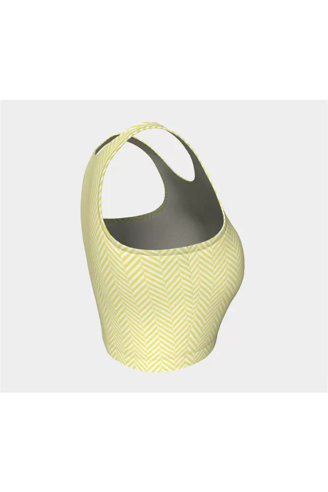 Yellow & White Herringbone Athletic Top